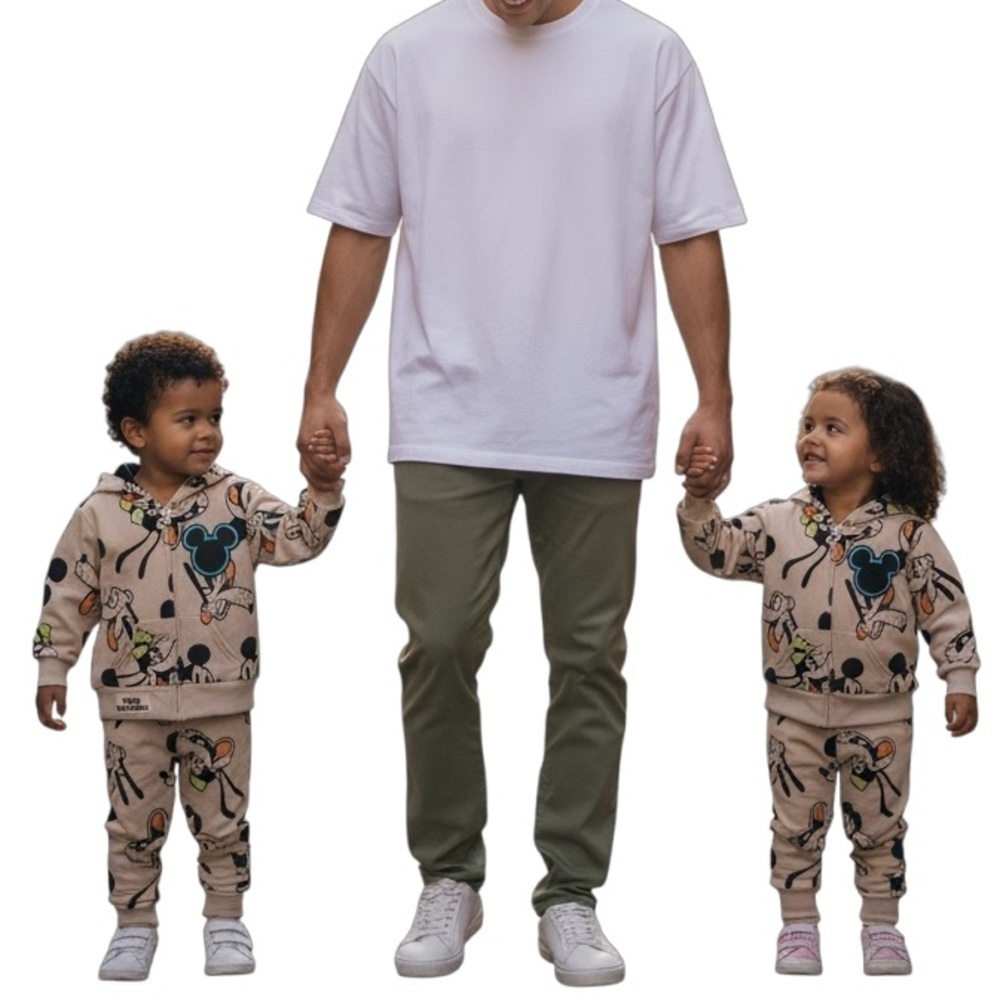 Mickey & Friends 2pc Zipper Sherpa Hoodie & Matching Pull on Sweatpants- 2T
